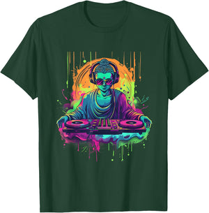 Buddha DJ House Turntable DJ Buddha Meditation Dance Club T-Shirt - T-Shirt | Forest