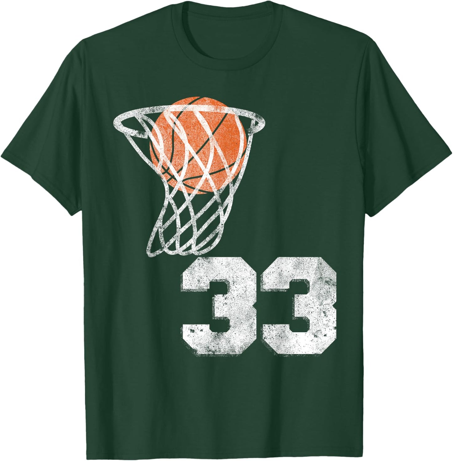 Vintage Basketball Jersey Number 33 Player Number T-Shirt - T-Shirt | Forest