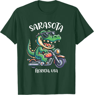 Sarasota Florida USA Fun Alligator Cartoon Design T-Shirt - T-Shirt | Forest