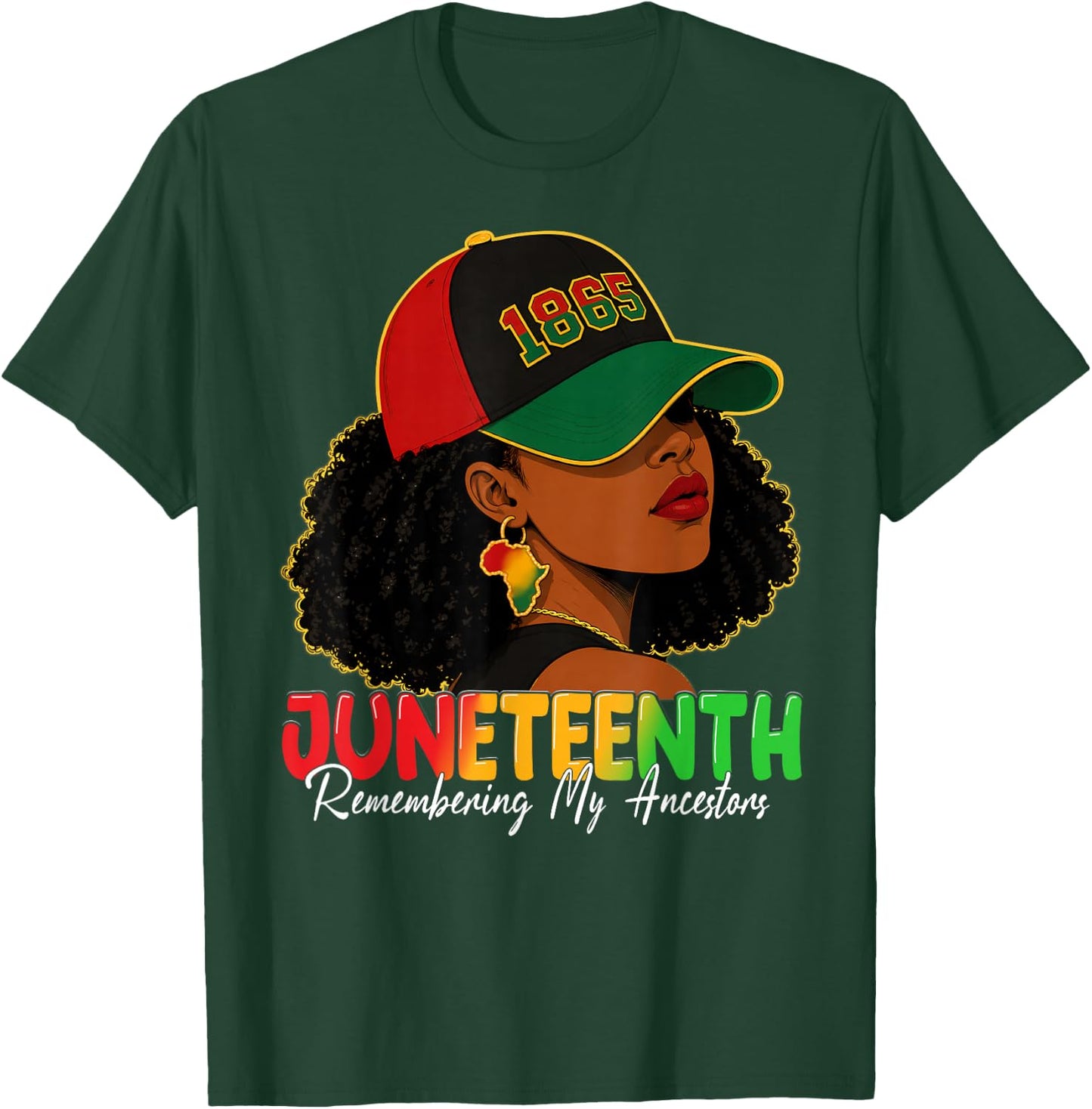 Juneteenth Remembering My Ancestors Shirts Black Women Girls T-Shirt - T-Shirt | Forest