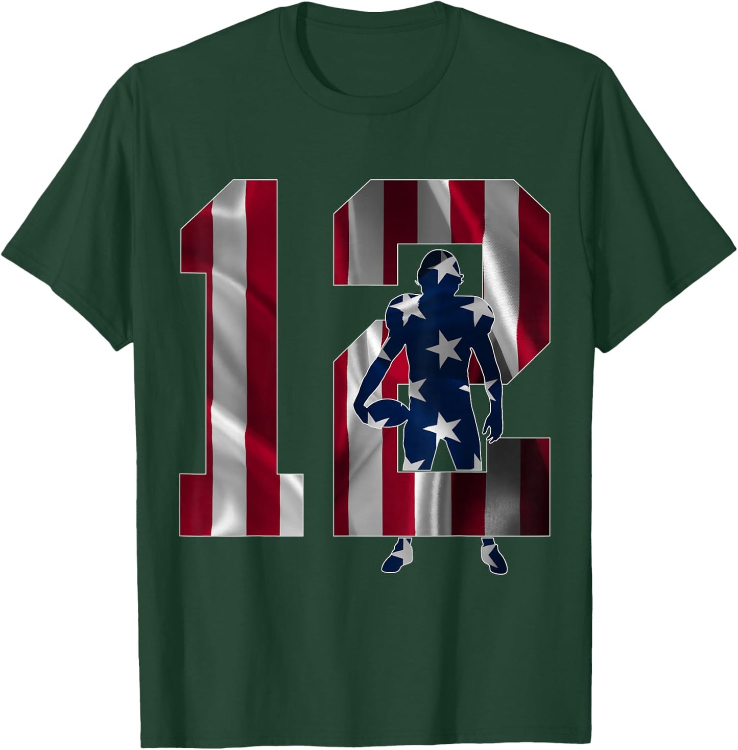 Number 12 Years Football 12th Birthday T-Shirt - T-Shirt | Forest