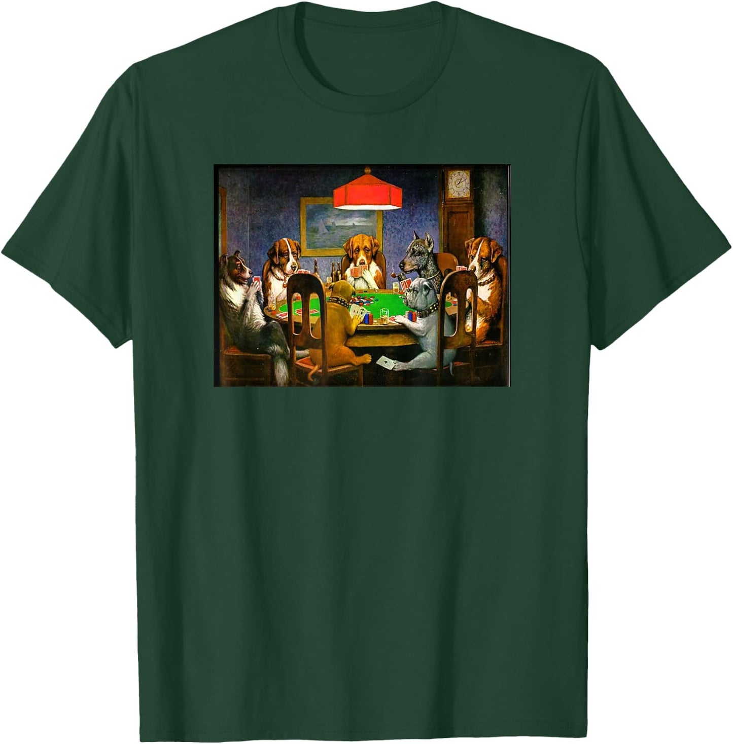 Retro Vintage Dogs Playing Cards Poker Gambling T-Shirt - T-Shirt | Forest