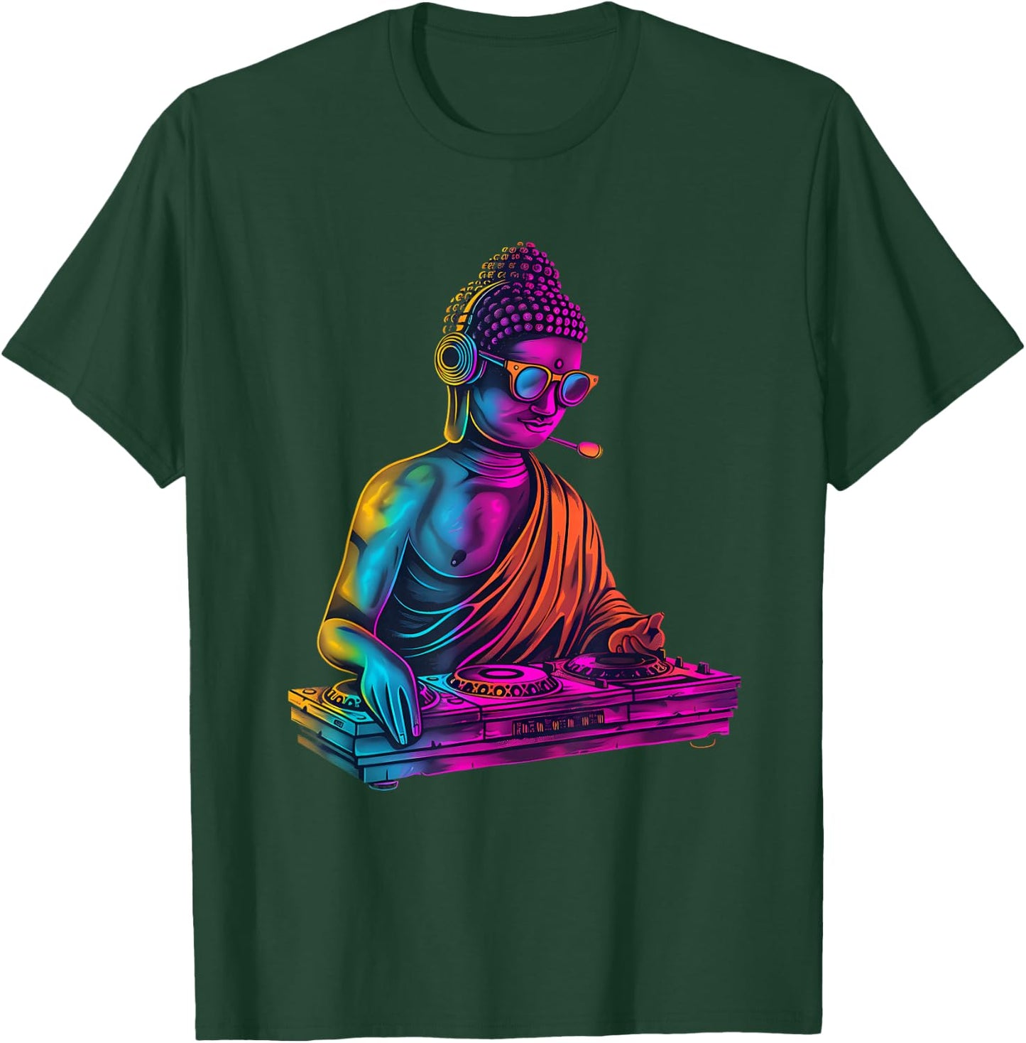 Buddha DJ Turntable DJ Buddha Techno EDM House Buddhism T-Shirt - T-Shirt | Forest