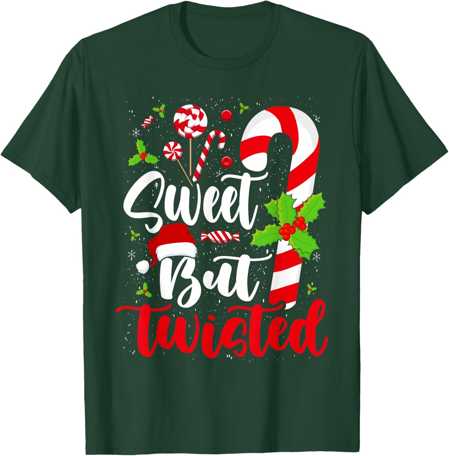 Candy Cane Christmas Short Sleeve T-Shirt - T-Shirt | Forest