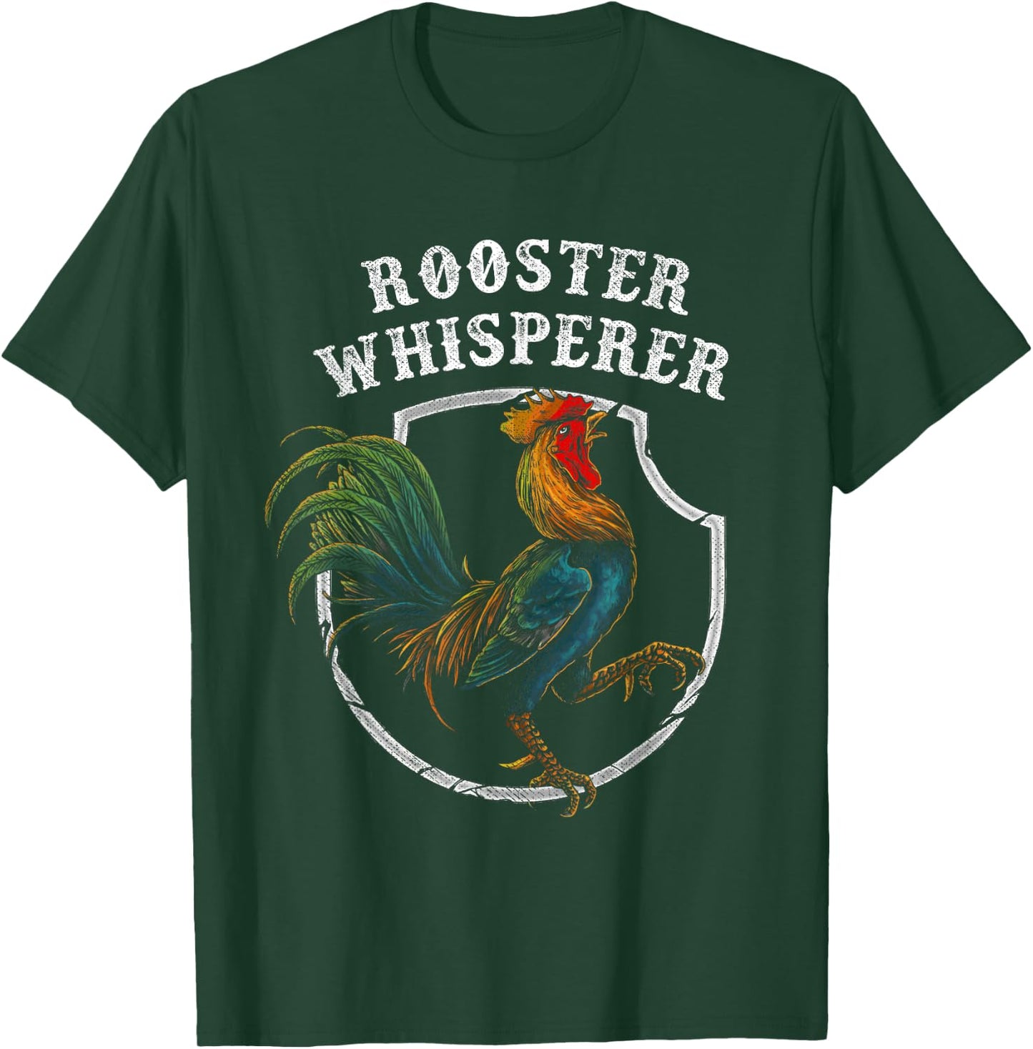 Rooster Whisperer Funny Farmer Gift Retro Shirt Cock Bird T-Shirt - T-Shirt | Forest