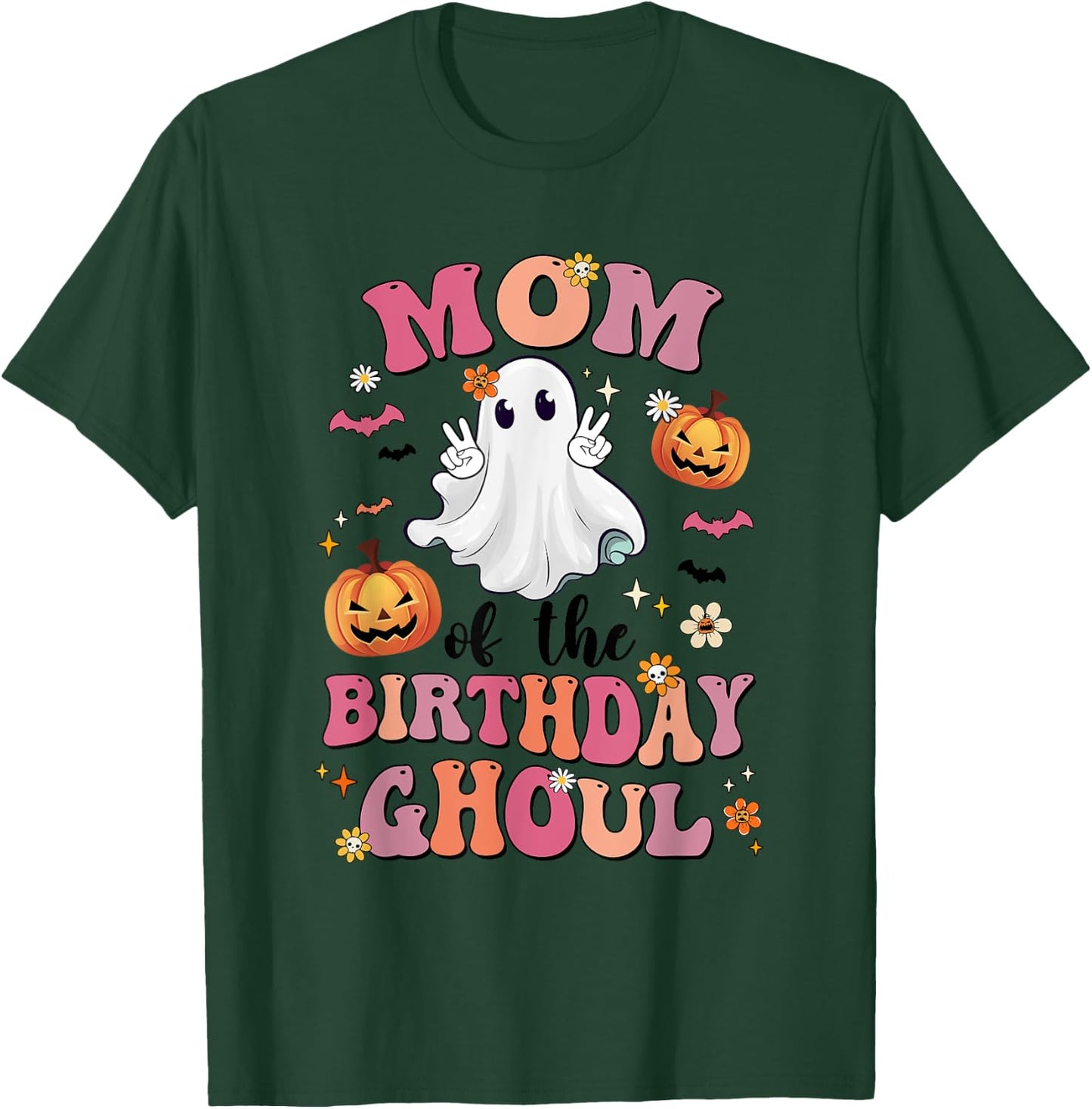 Mom Of The Birthday Ghoul Halloween Bday Boys Girls Ghost T-Shirt - T-Shirt | Forest