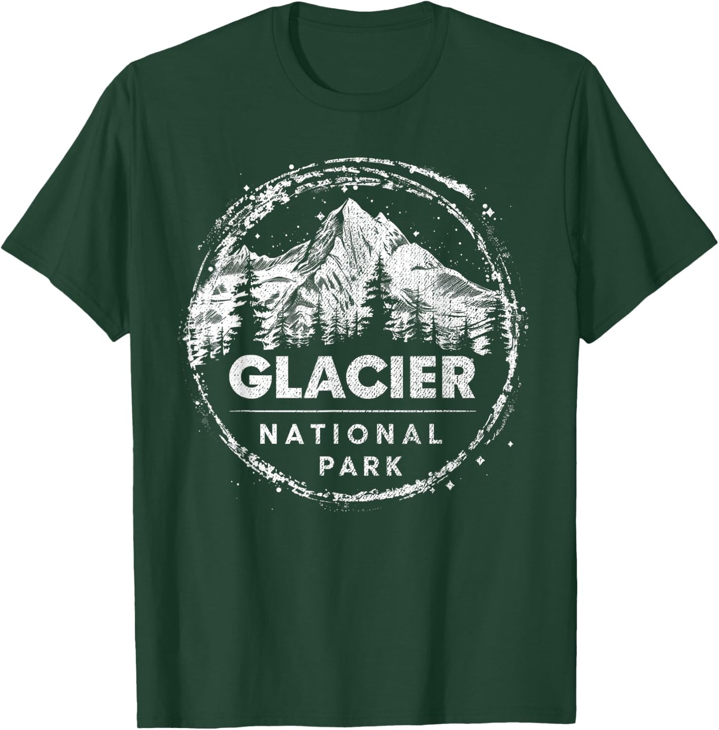 Glacier - US National Park Vintage Men Women Kids Retro T-Shirt - T-Shirt | Forest