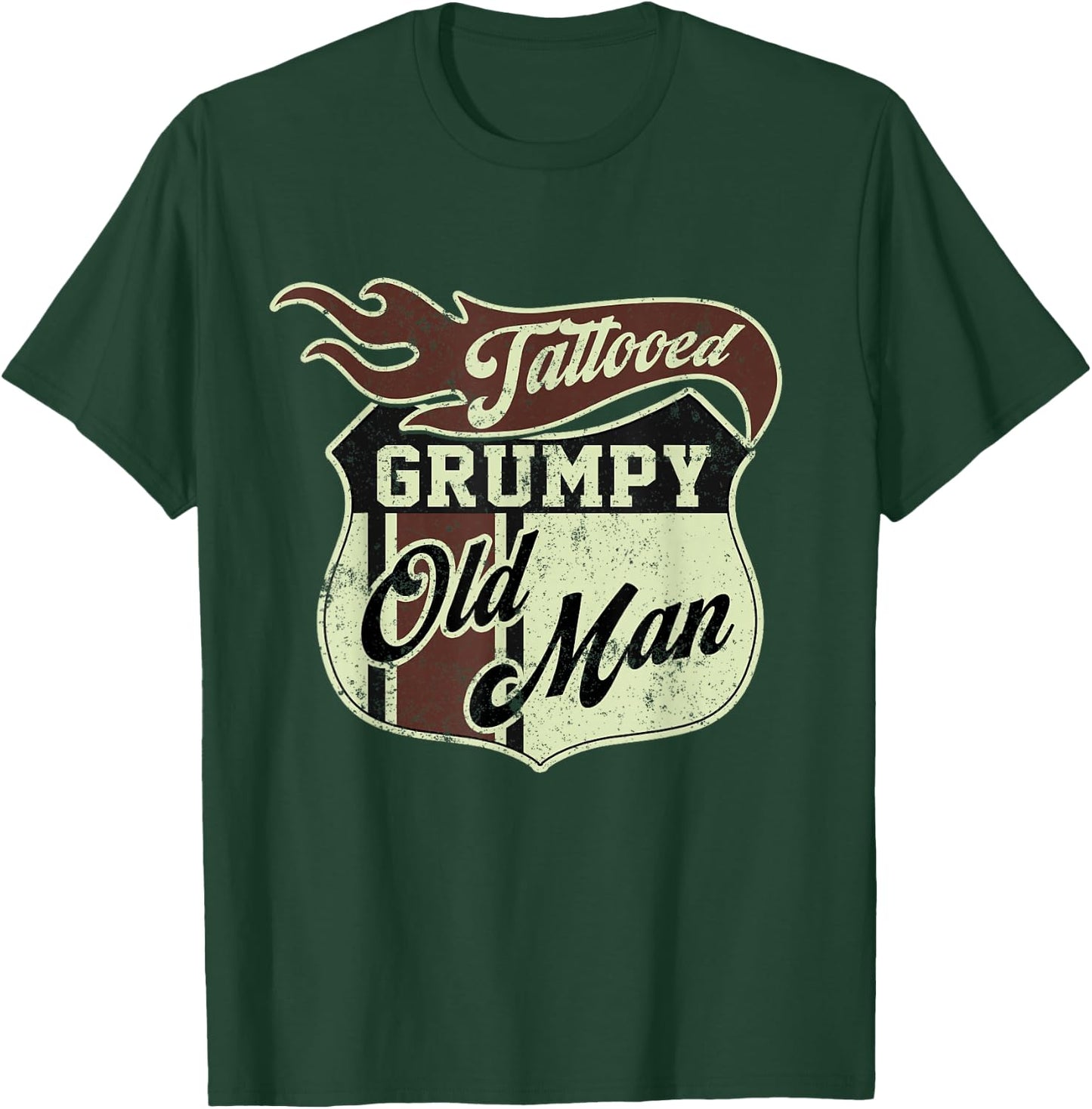 Tattooed Grumpy Old Man Saying Tattoo Vintage T-Shirt - T-Shirt | Forest