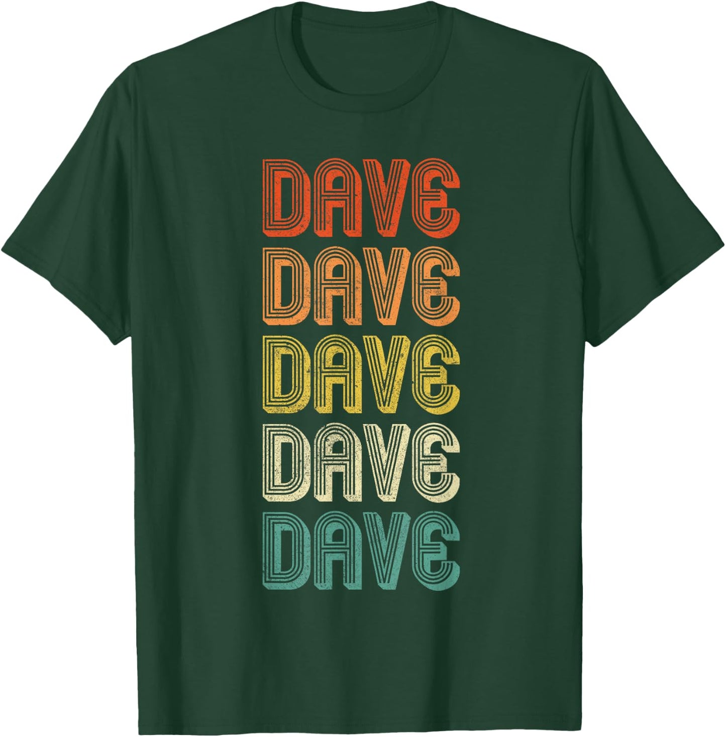 Dave Gifts Vintage Retro Black , Small, -Adult, Short Sleeve, Mandarin Collar, Embroidery T-Shirt - T-Shirt | Forest