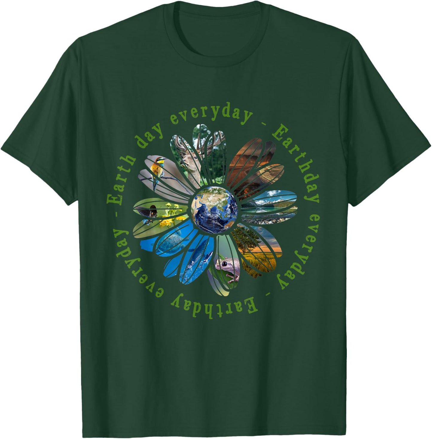 Funny Earth Day Everyday Sunflower Earth Animal Lovers T-Shirt - T-Shirt | Forest