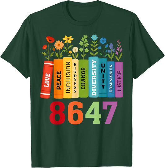 Floral Foxglove Daisy Tulip 8647 Books Lover Blooming Flower T-Shirt - T-Shirt | Forest