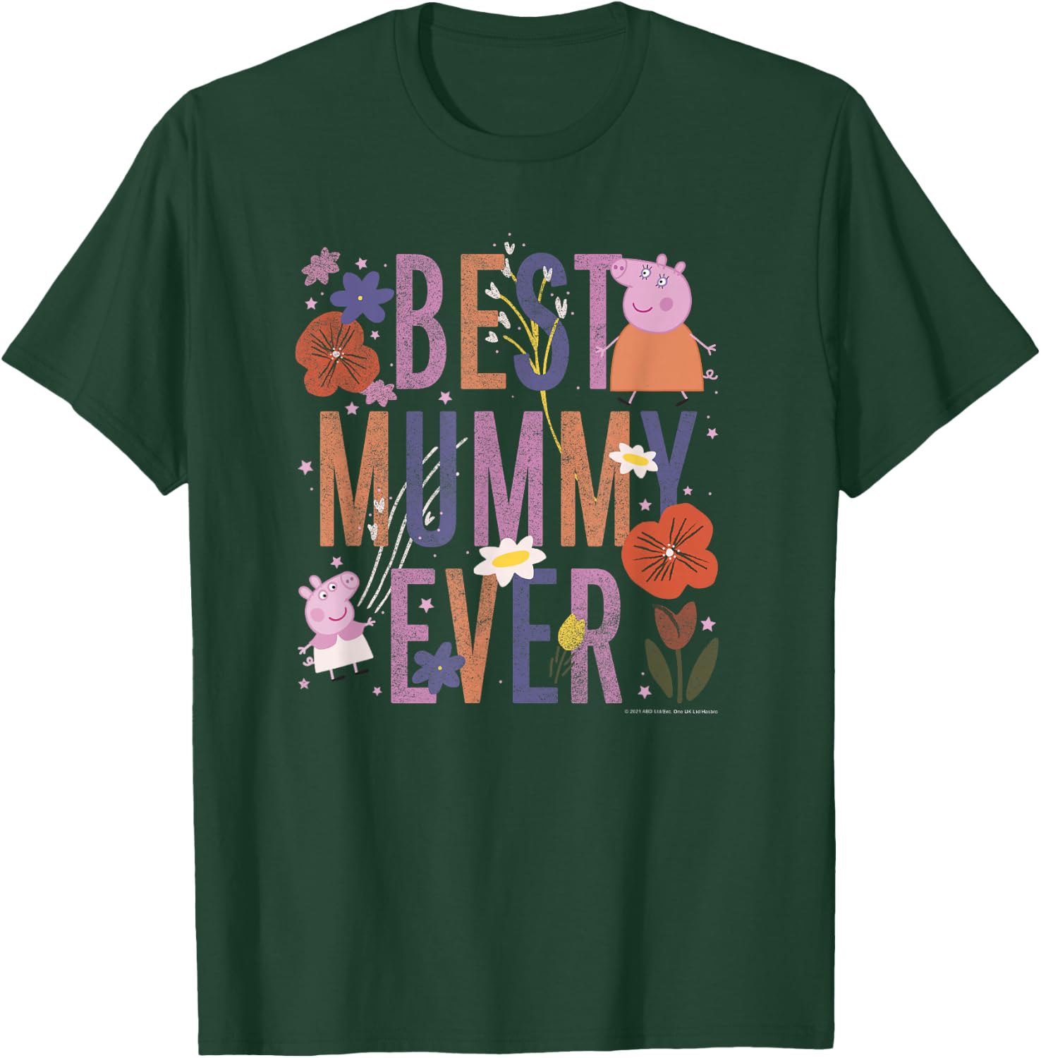 Peppa Pig Mother's Day Best Mummy Ever Vintage Floral T-Shirt - T-Shirt | Forest