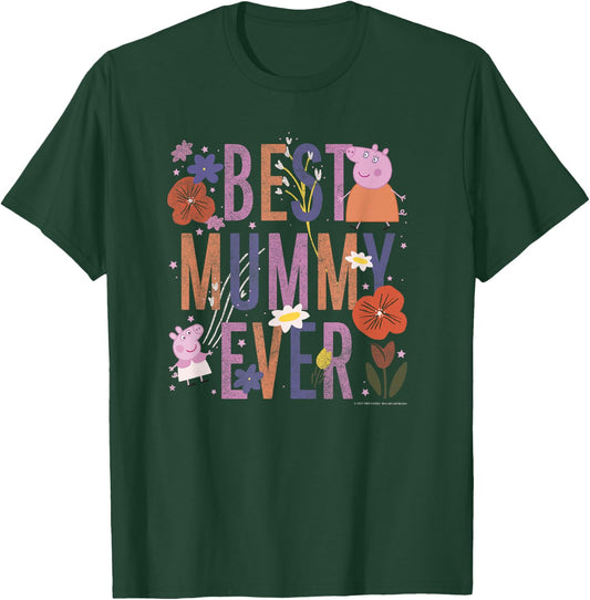 Peppa Pig Mother's Day Best Mummy Ever Vintage Floral T-Shirt - T-Shirt | Forest