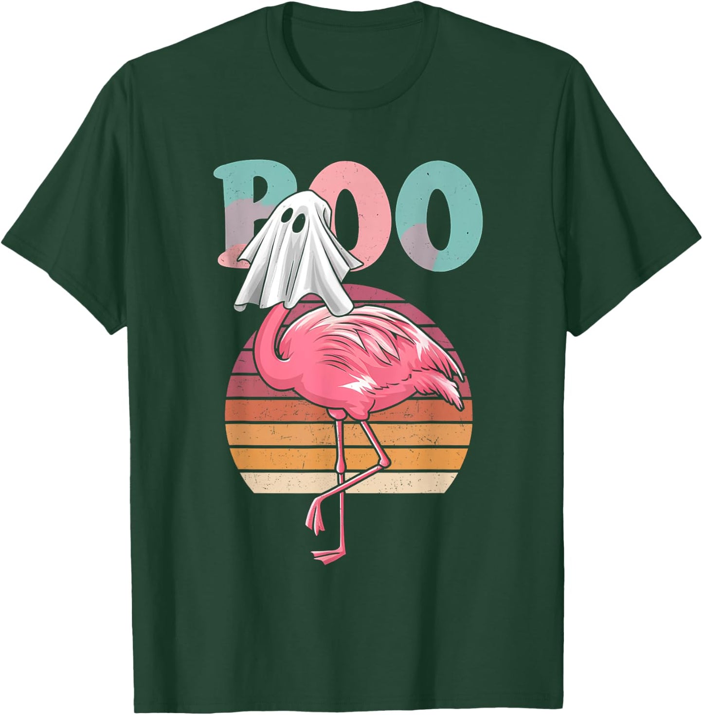 Flamingo Ghost Boo Pink Halloween Costume Flamingo Lover T-Shirt - T-Shirt | Forest