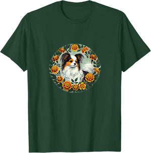 Papillon dog Breed Illustration T-Shirt - T-Shirt | Forest