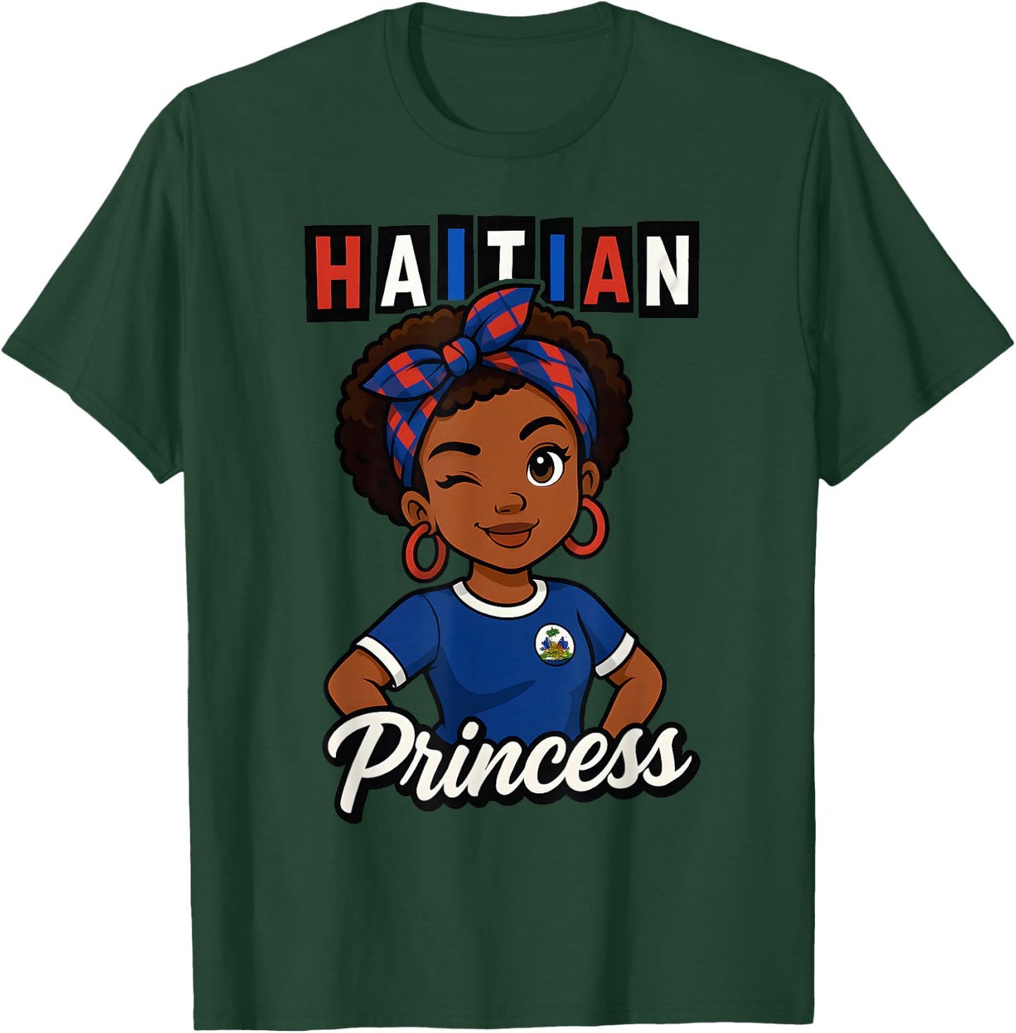 Haitian Princess Haiti Flag Black Girls Melanin Women T-Shirt - T-Shirt | Forest