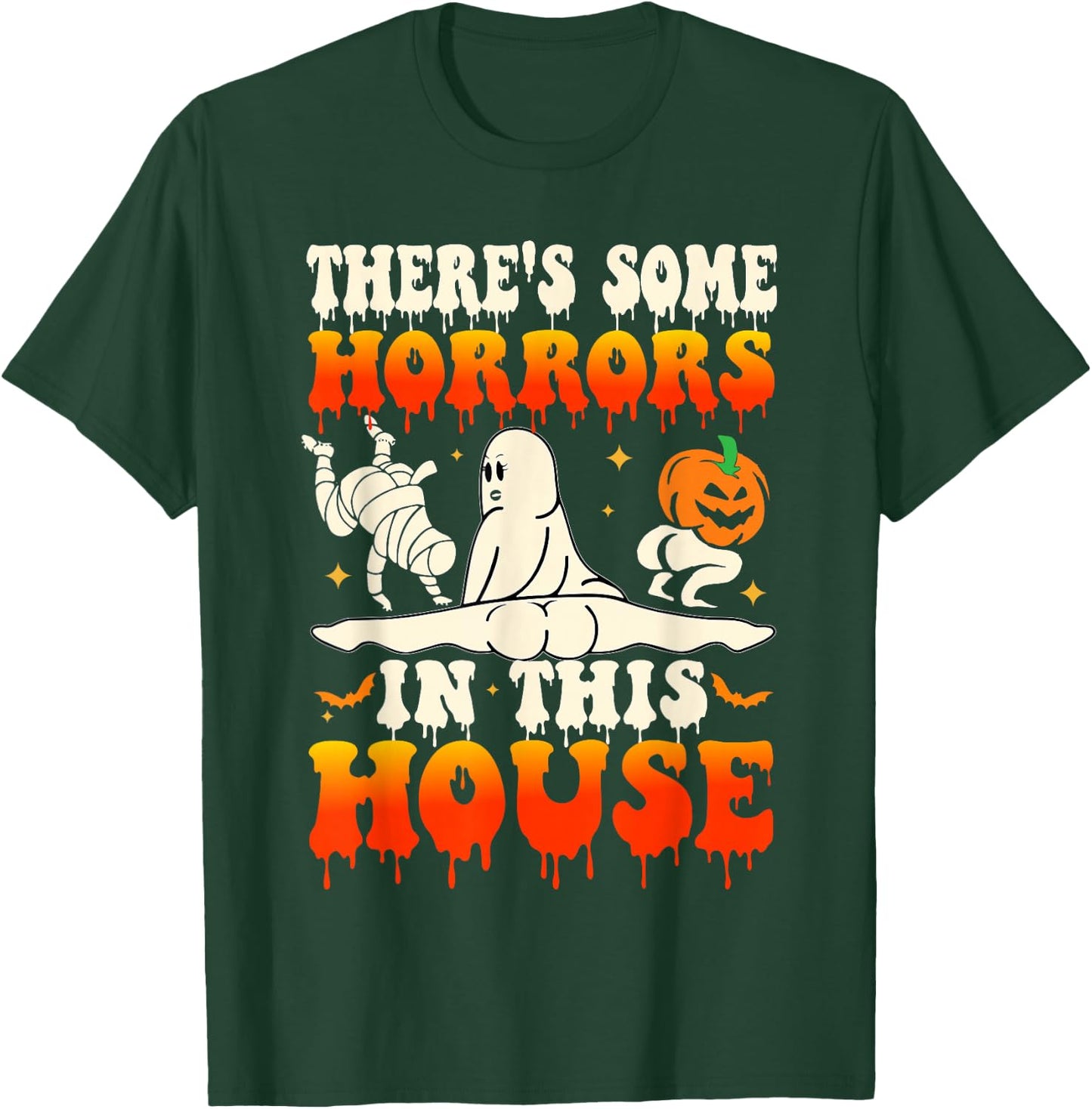 There's Some Horrors In This House Funny Ghost Halloween T-Shirt - T-Shirt | Forest