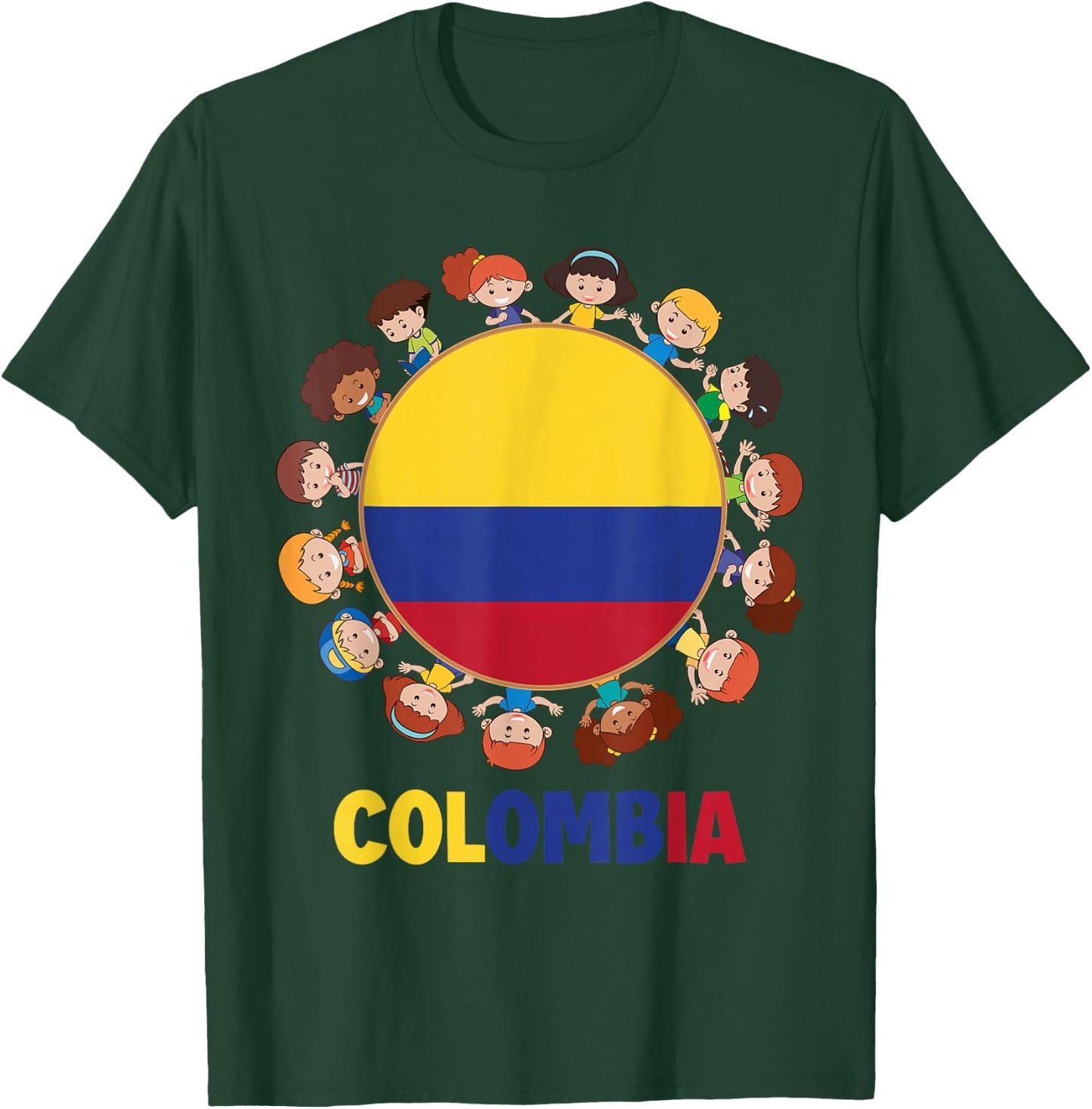 Colombian Flag Hispanic Heritage Month Colombia Kid Girl Boy T-Shirt - T-Shirt | Forest