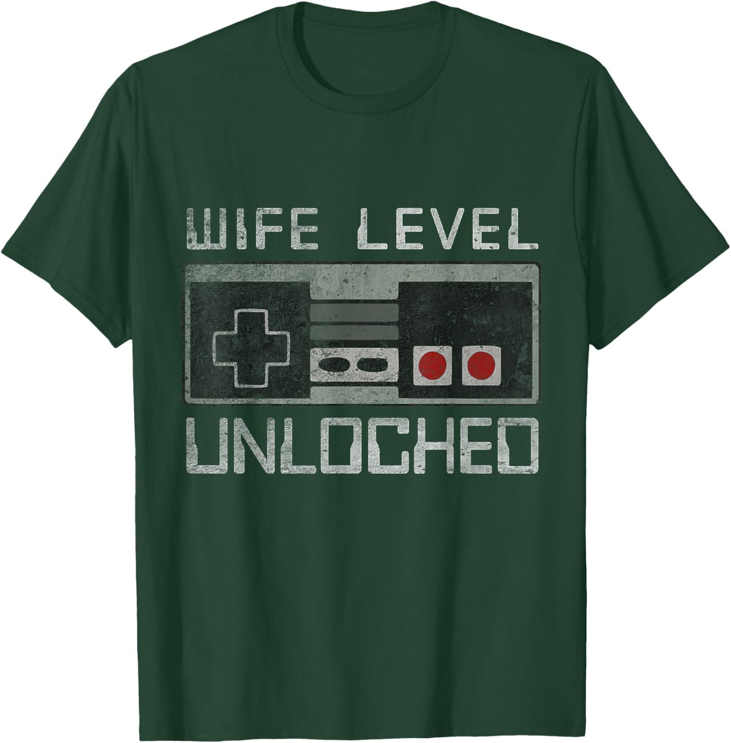 Women Bride Honeymoon Just Married Gamer Wife Level Unlocked T-Shirt - T-Shirt | Forest