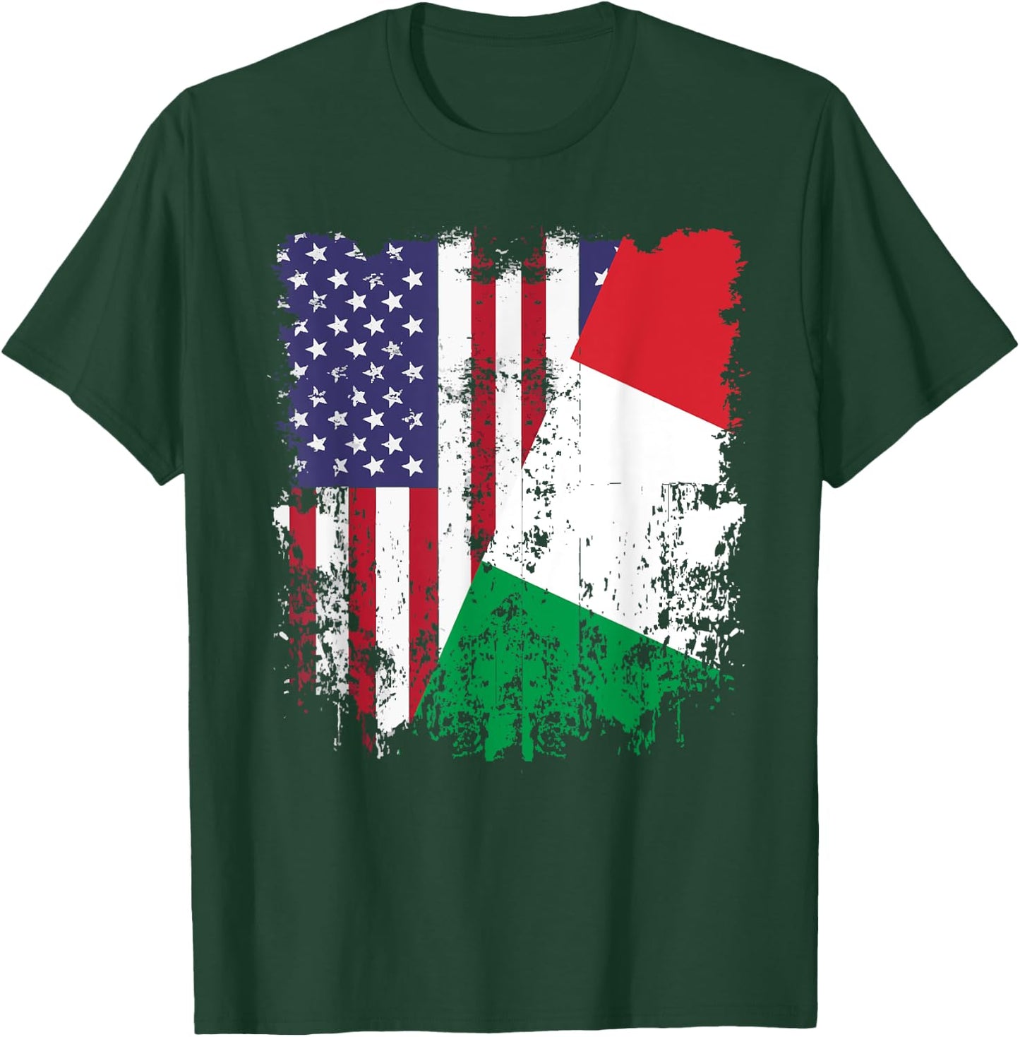 Italian Roots Half American Flag Italy Flag Kids Men T-Shirt - T-Shirt | Forest