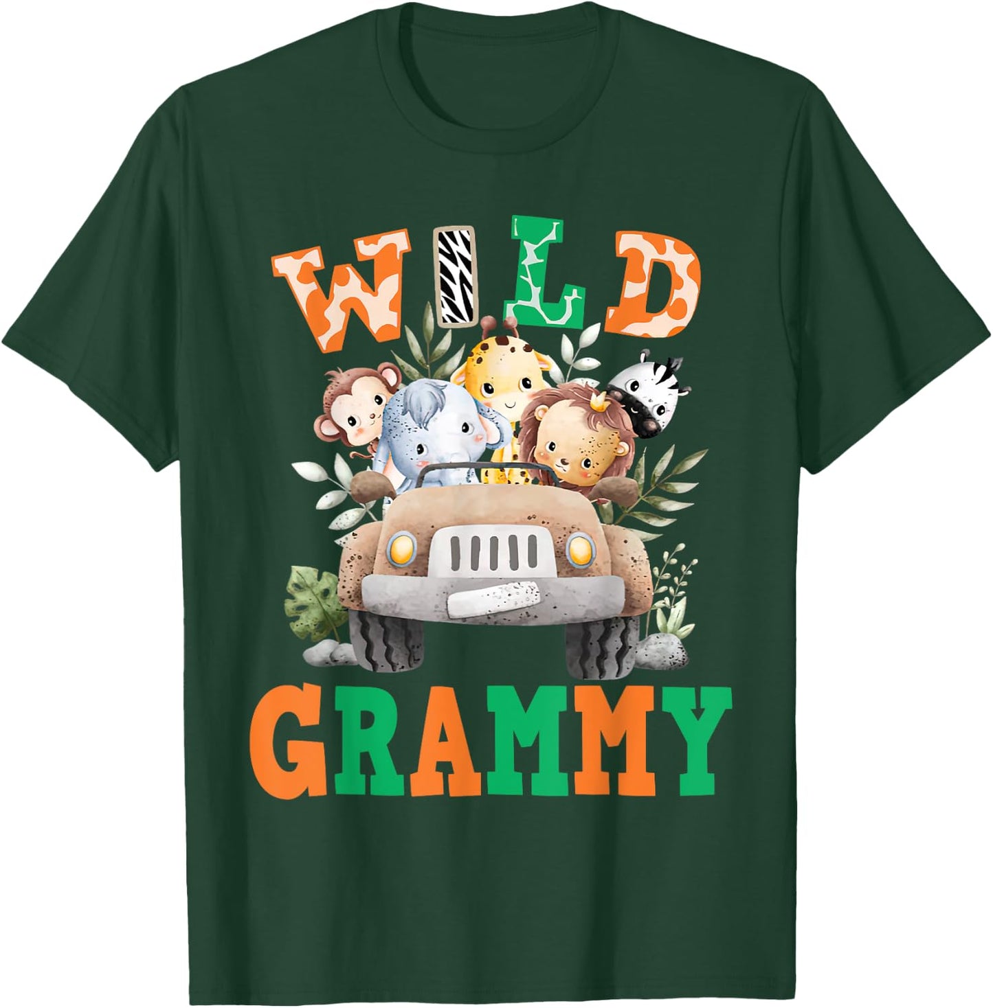 Wild Grammy Zoo Born Two be Wild B-day Safari Jungle Animal T-Shirt - T-Shirt | Forest