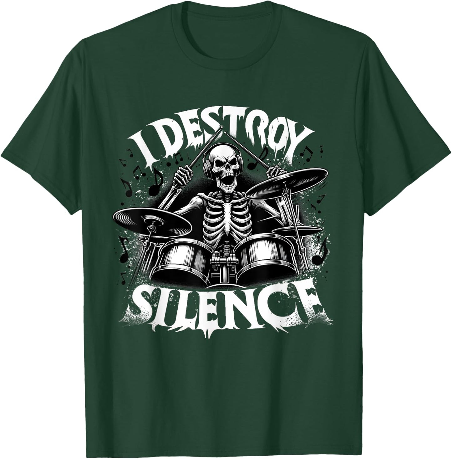 Skeleton Playing Drums - Skull Lover Halloween Costume T-Shirt - T-Shirt | Forest