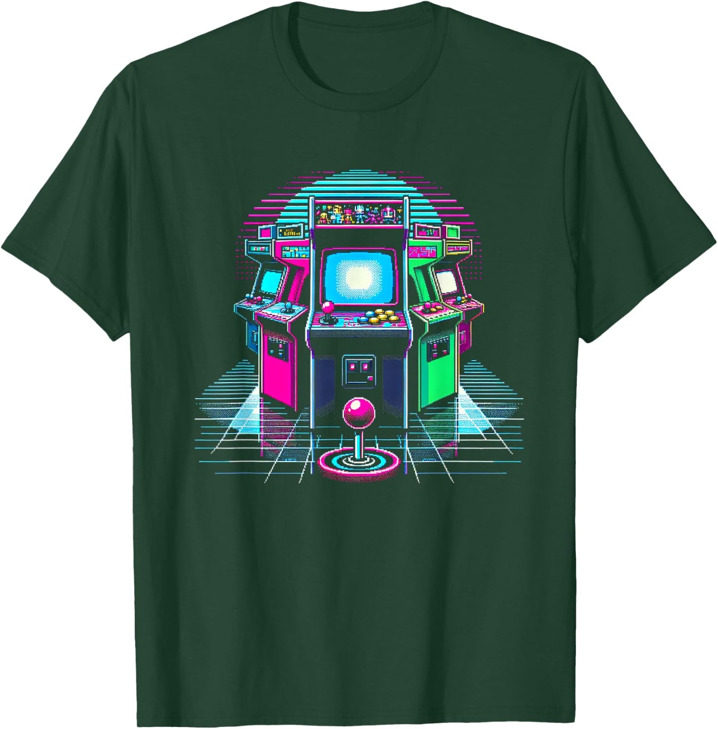 Pixelated Arcade Machine Design T-Shirt - T-Shirt | Forest