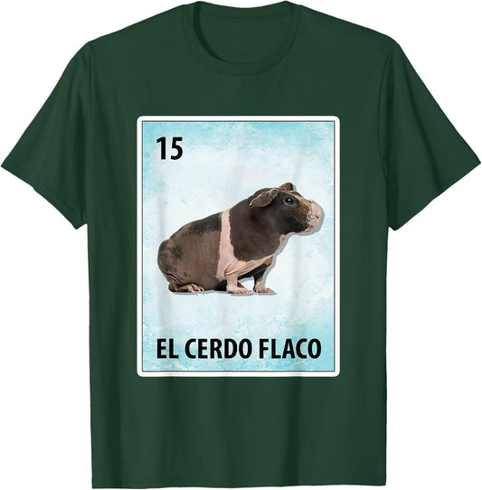 El Cerdo Flaco Mexican Skinny Pig Cards T-Shirt - T-Shirt | Forest