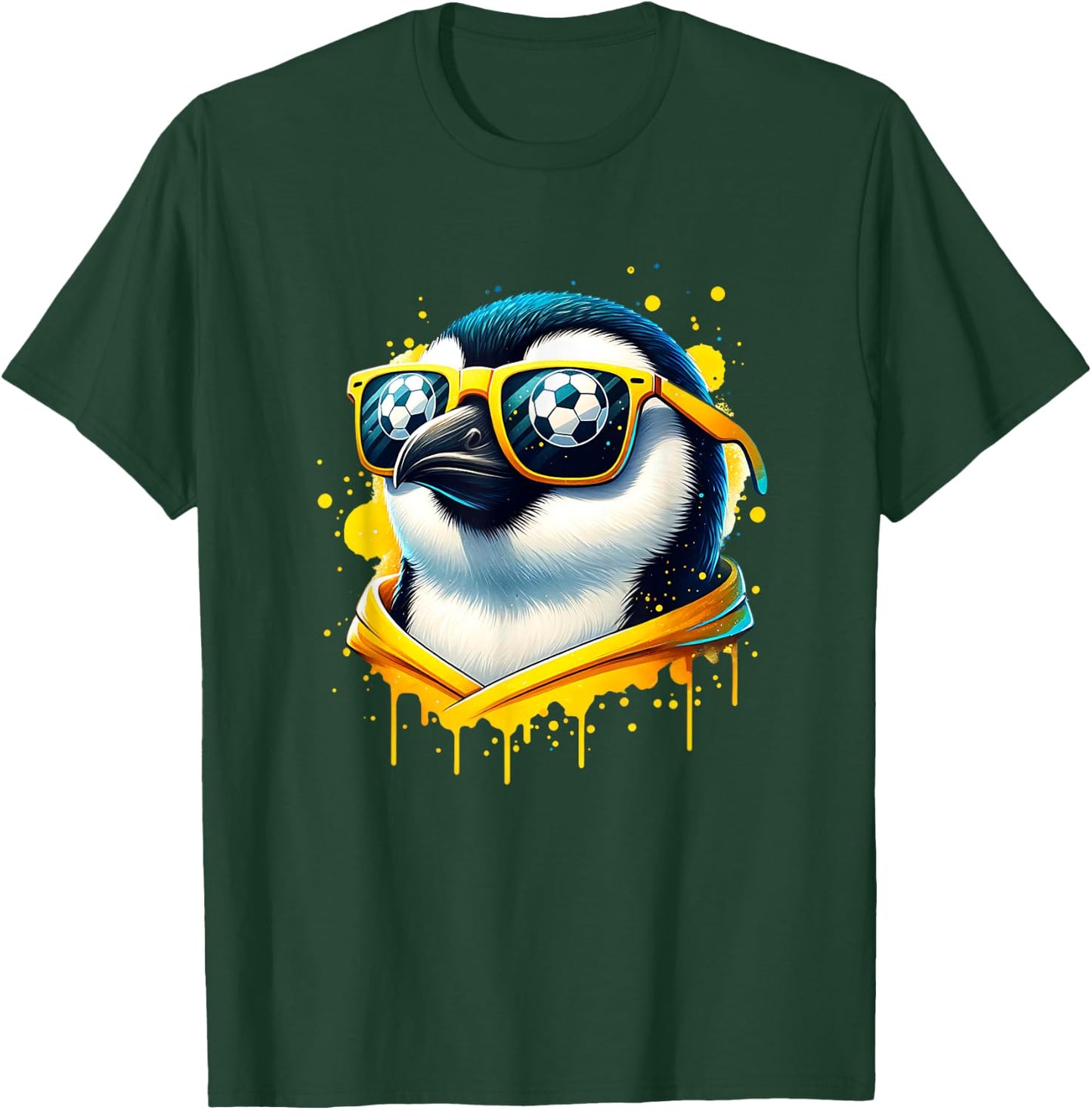 Cool Penguin Soccer Player Fan Champion T-Shirt - T-Shirt | Forest