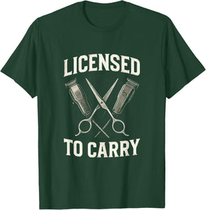Licensed to Carry - Barber Hairdresser Vintage T-Shirt - T-Shirt | Forest