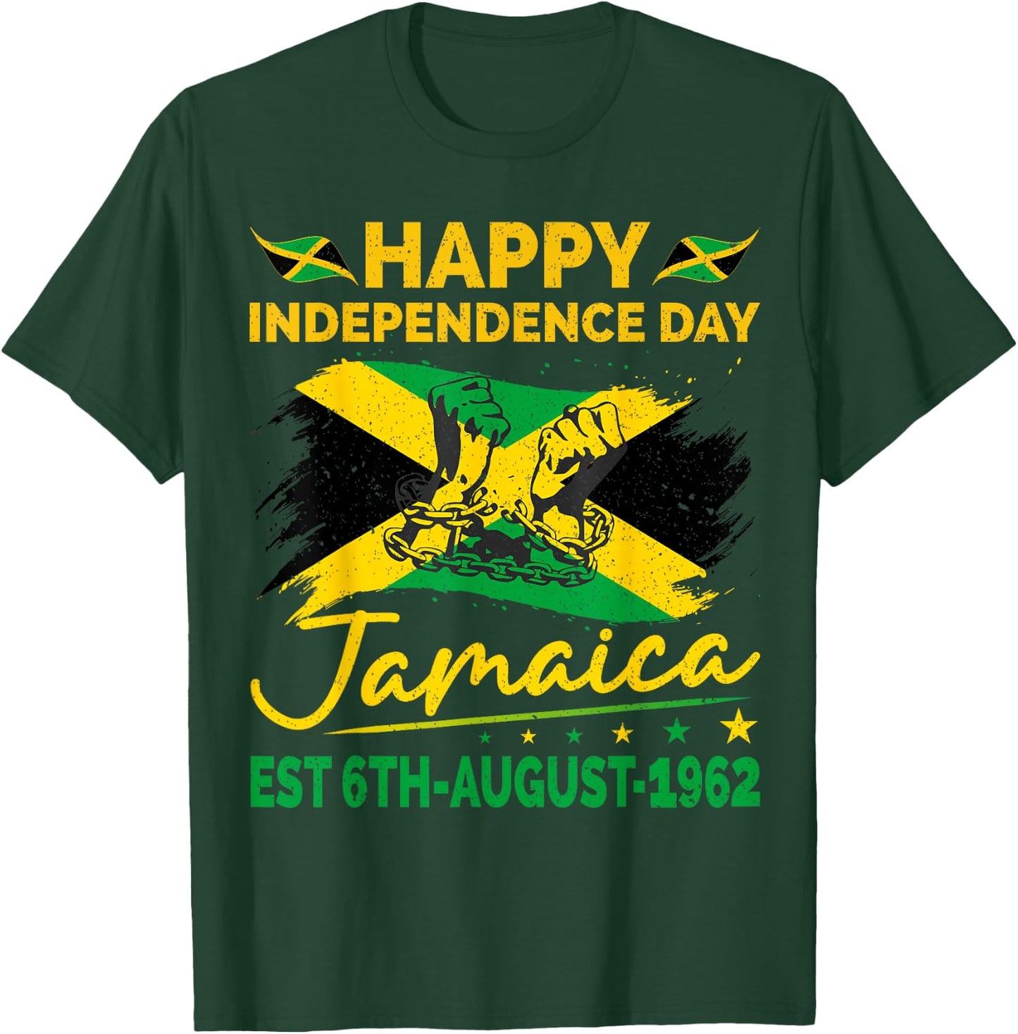 Happy Independence Day Jamaica 1962 Jamaican Men Women T-Shirt - T-Shirt | Forest