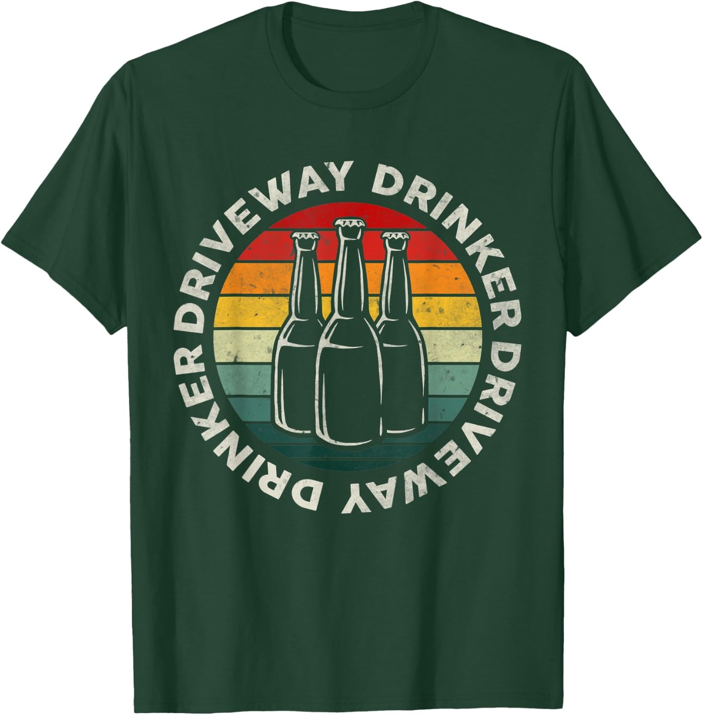 Vintage Retro Driveway Drinker Beer Drinking Funny Party Gif T-Shirt - T-Shirt | Forest