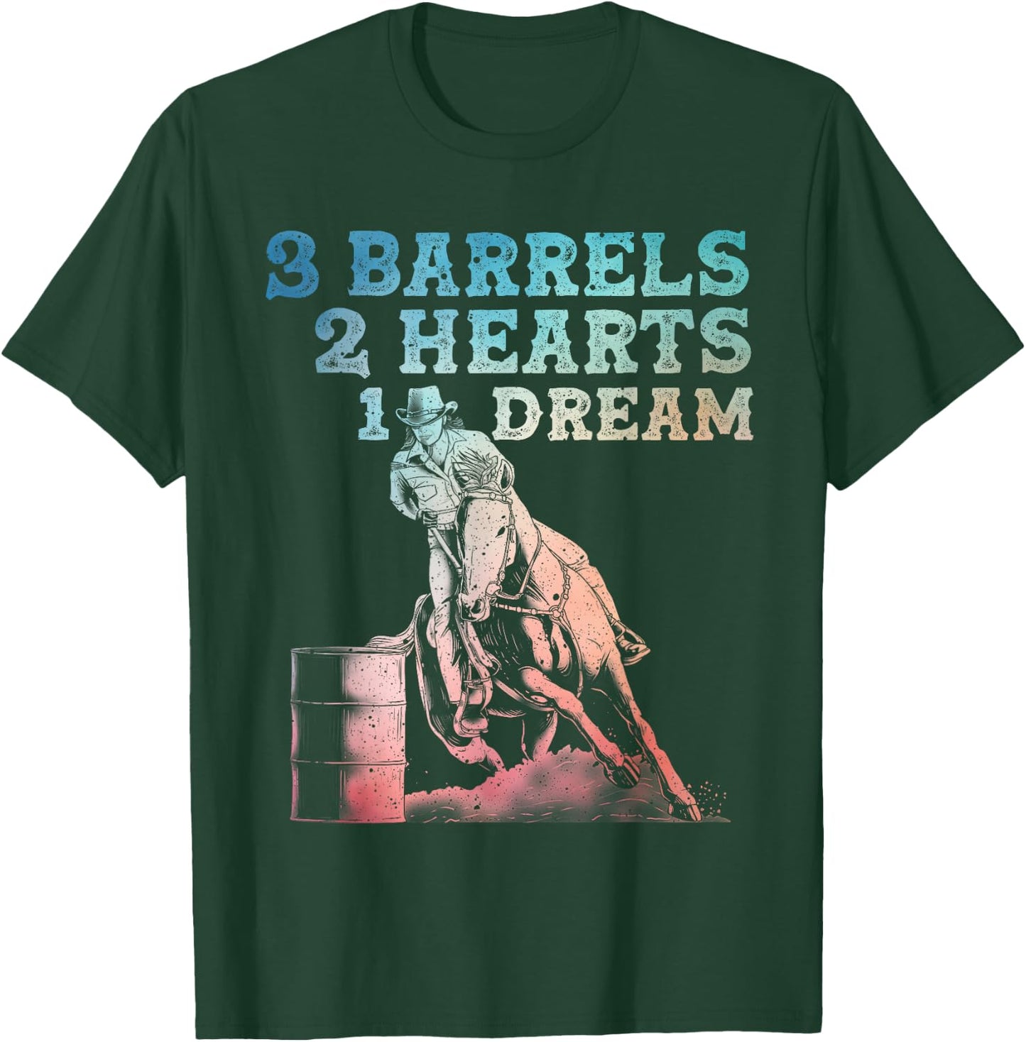 Cute Barrel Racing Design Men Racer Barrel Racing T-Shirt - T-Shirt | Forest