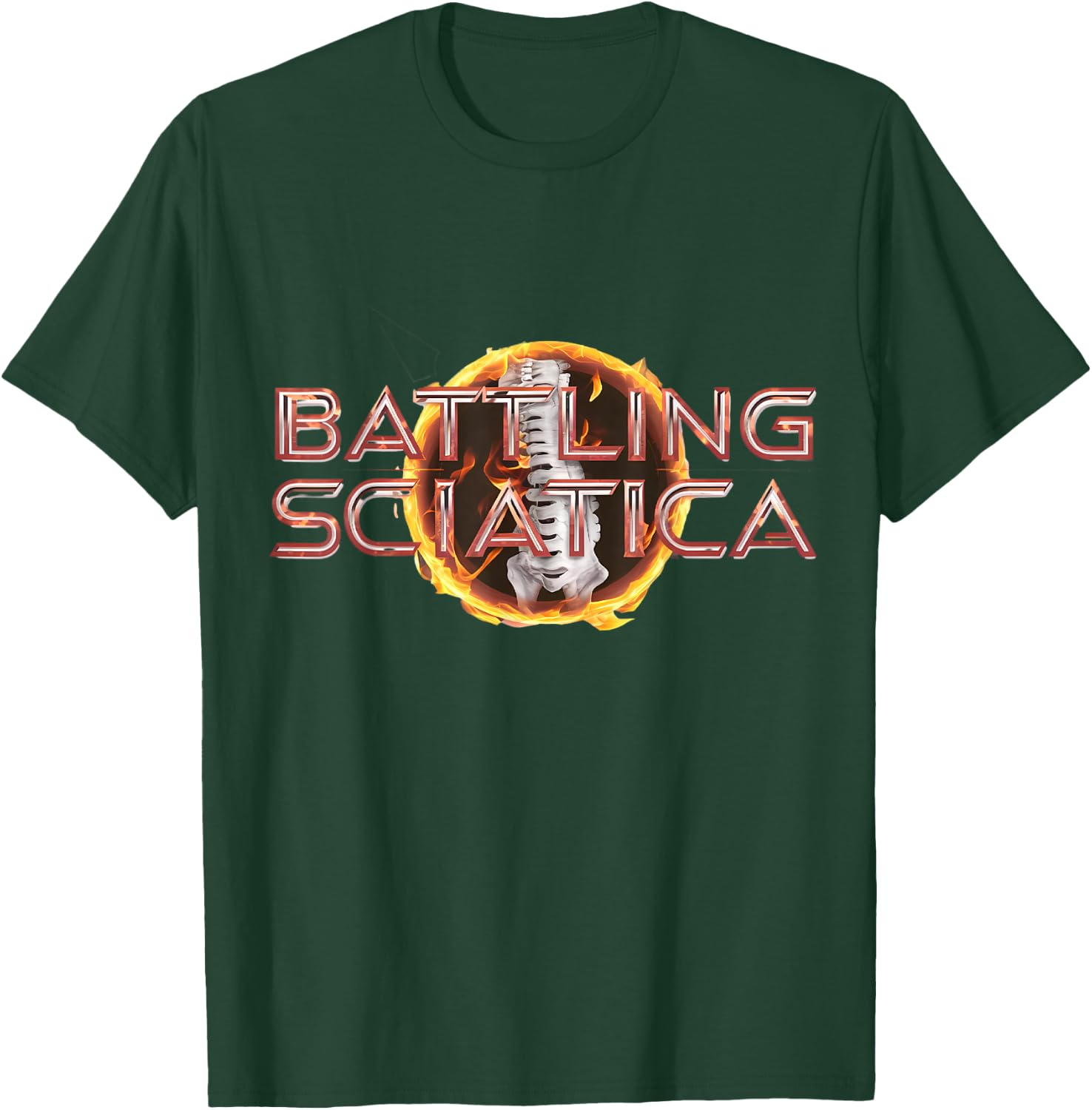 Sciatica Skeleton Backbone Nerve Humor T-Shirt - T-Shirt | Forest