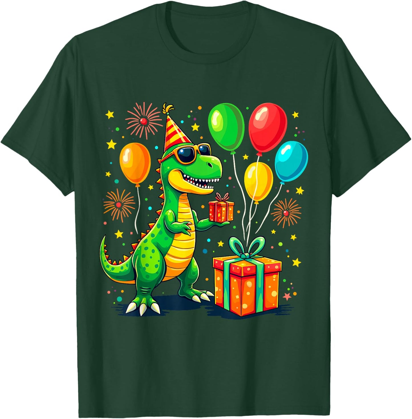 T-Rex Birthday Party Dinosaur T-Shirt - T-Shirt | Forest
