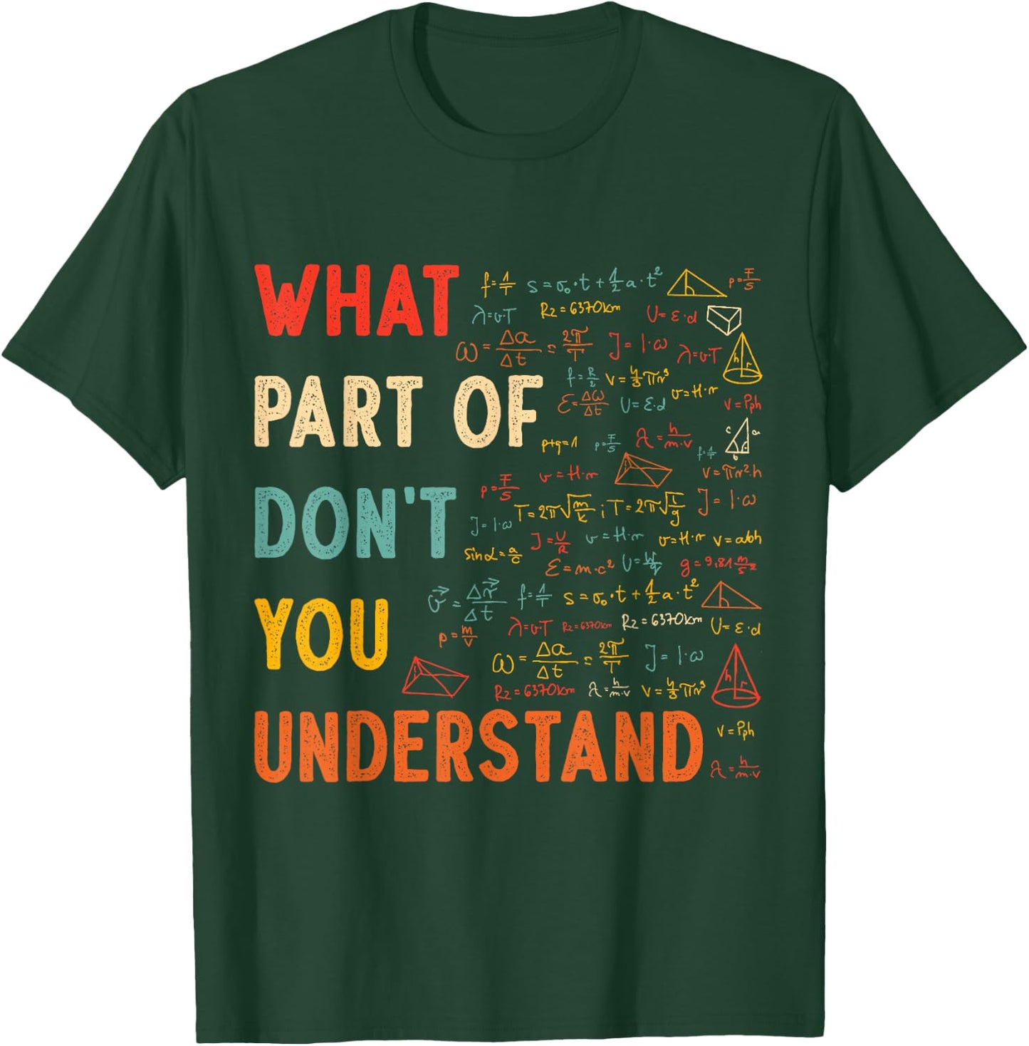 What Part Of Don't You Understand Math Teacher Mathematics T-Shirt - T-Shirt | Forest