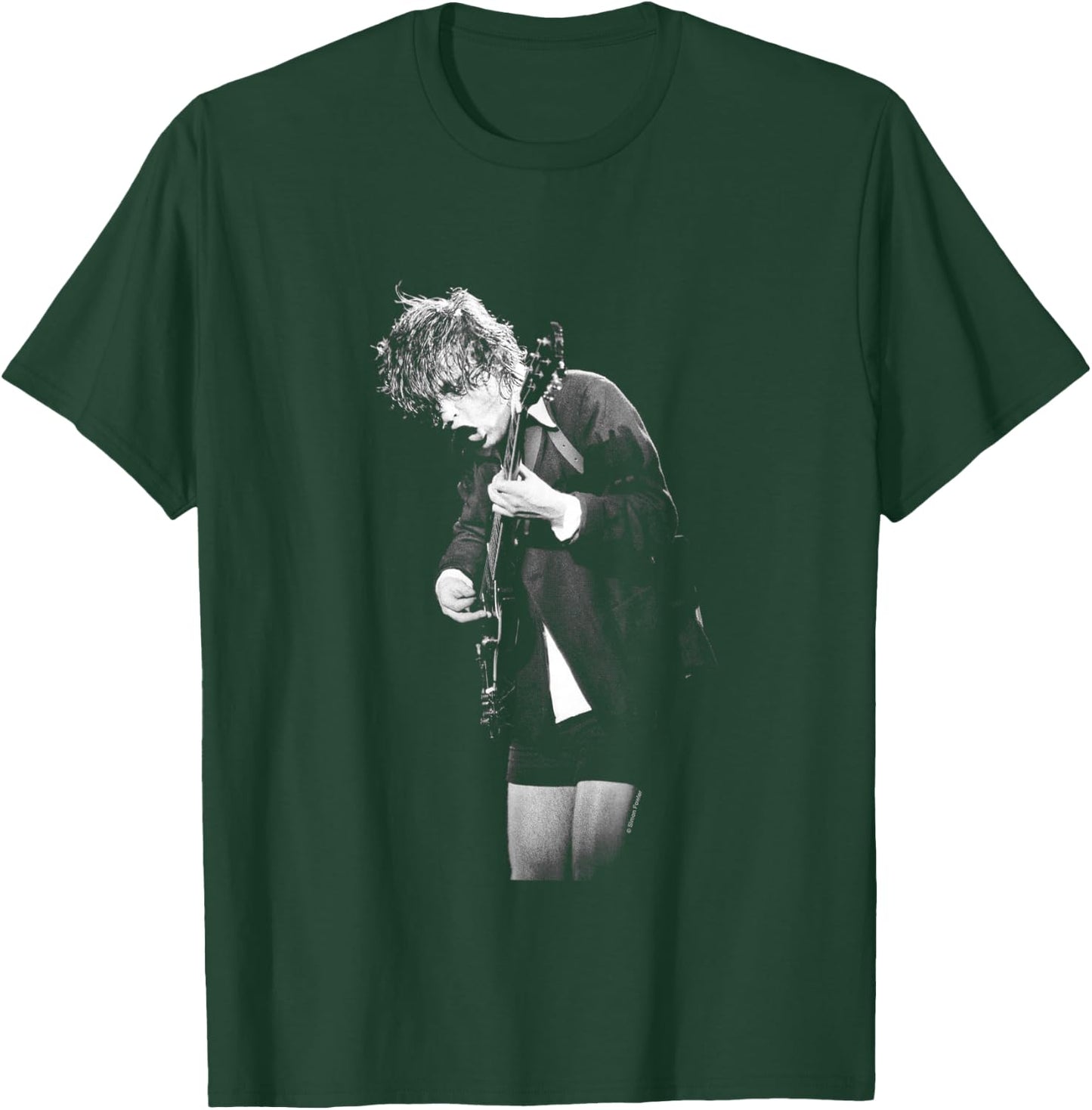 ACDC Guitarist Angus Young Live By Simon Fowler T-Shirt - T-Shirt | Forest
