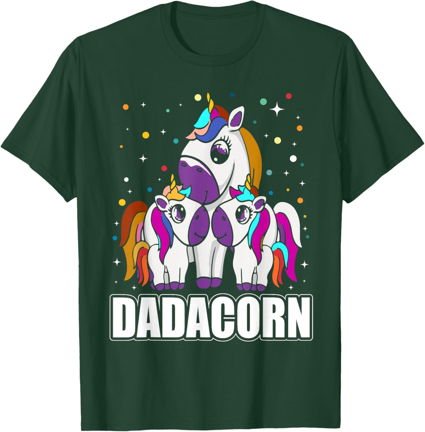 Dadacorn Daddy Unicorn 2 Kids Fathers Day Papa T-Shirt - T-Shirt | Forest