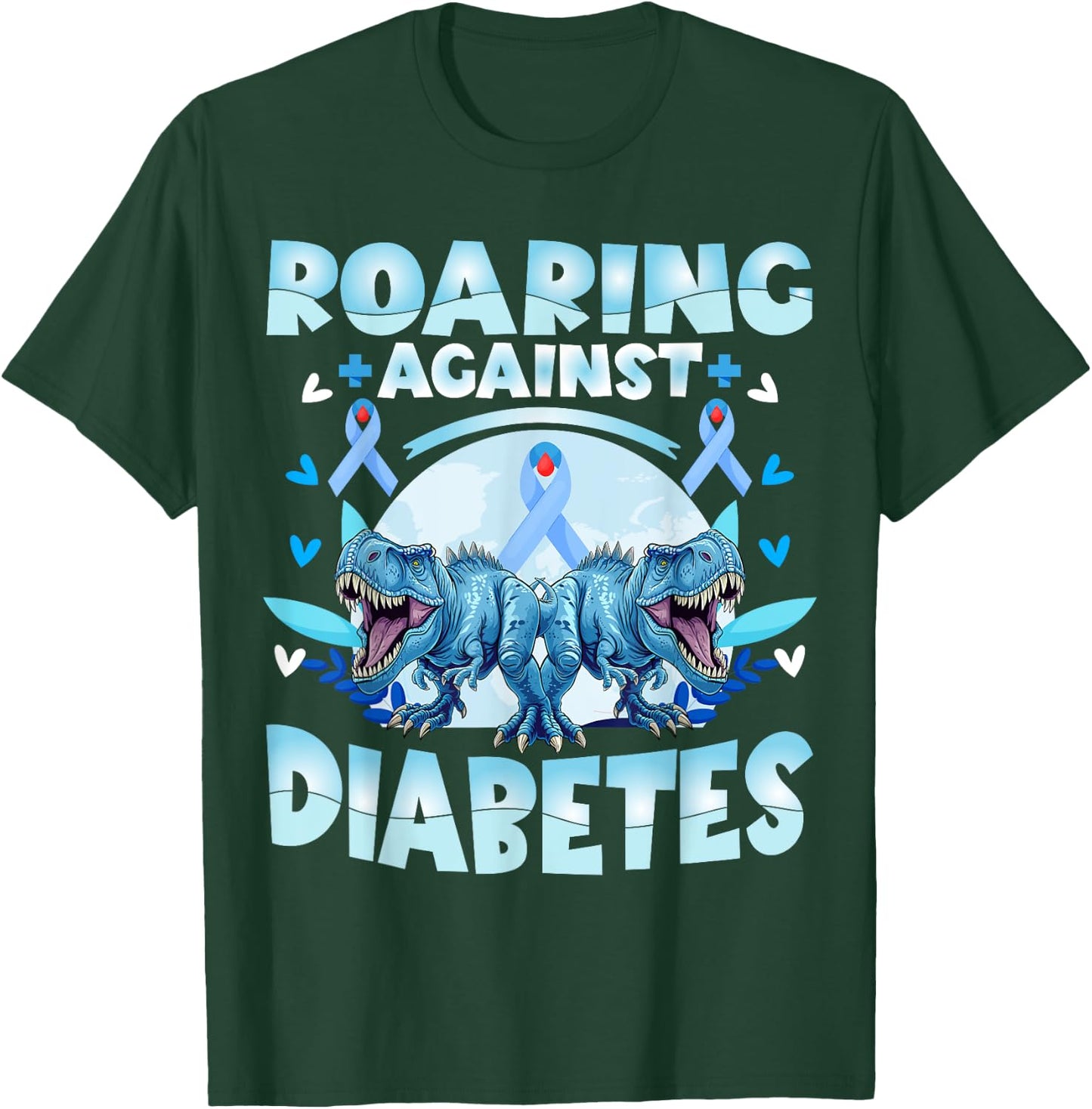 T1d Diabetes Awareness Kids T-Rex T-Shirt - T-Shirt | Forest