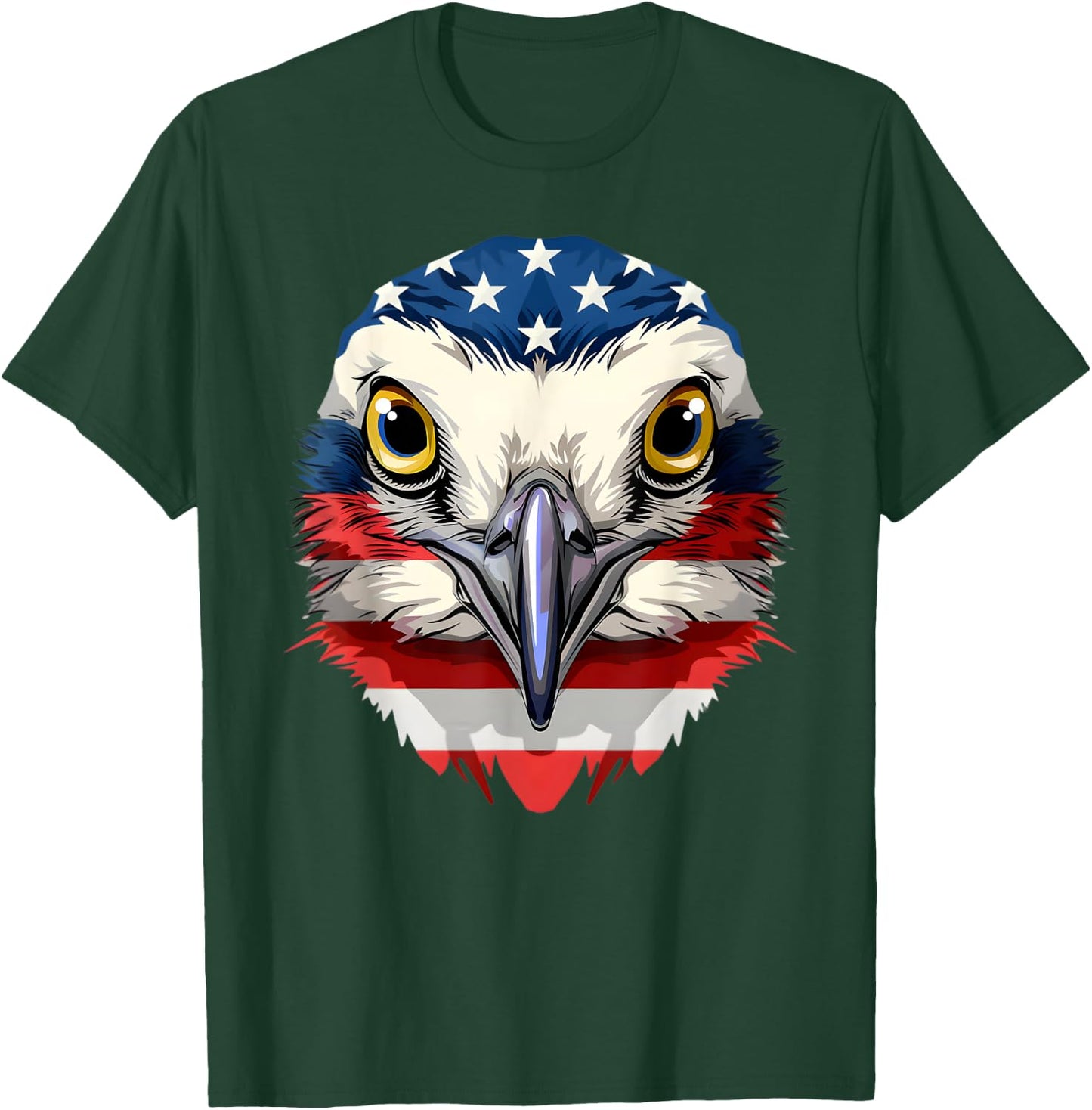 American Flag Killdeer Face Patriotic Bird Face 4th Of July T-Shirt - T-Shirt | Forest