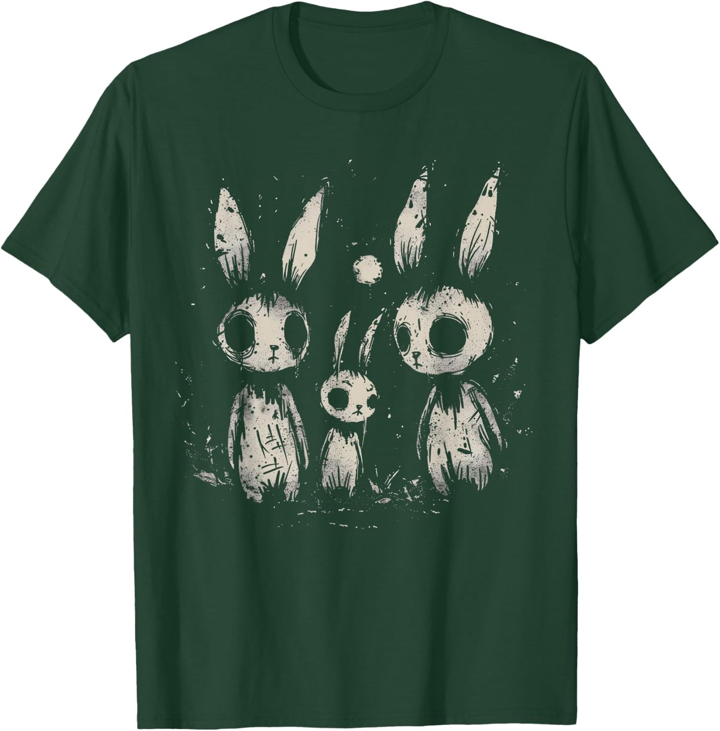 Creepy Cute Bunny Rabbits Horror Goth Grunge Alt Aesthetic T-Shirt - T-Shirt | Forest