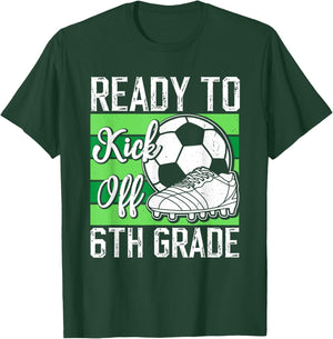 Funny Back To School First day Of 6th Grade Soccer Boys T-Shirt - T-Shirt | Forest