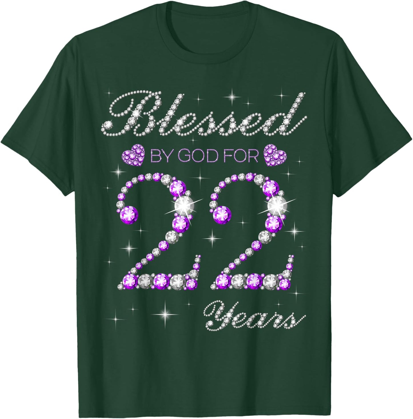 Blessed By God For 22 Years Old 22nd Birthday Party B-day T-Shirt - T-Shirt | Forest