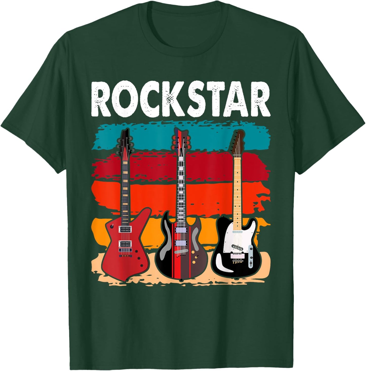 Rockstar Kids Vintage Guitar T-Shirt - T-Shirt | Forest