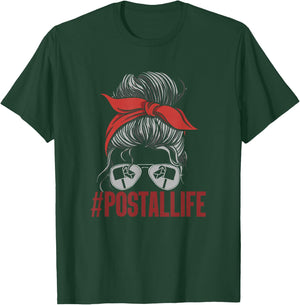 #Postallife Mail Lady Postal Worker Mail Carrier T-Shirt - T-Shirt | Forest