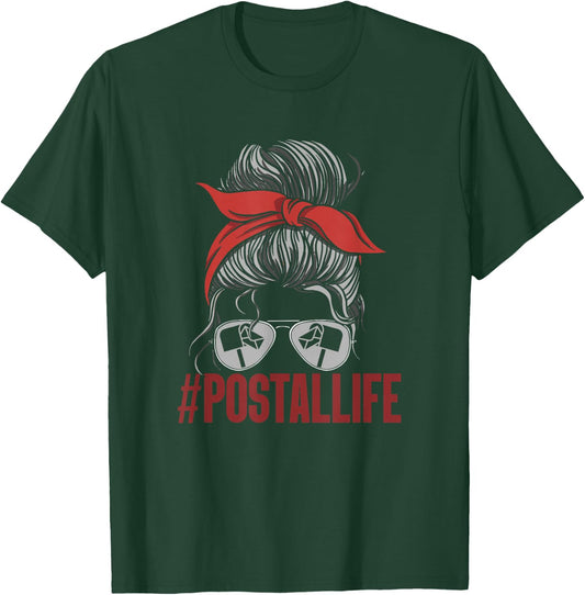 #Postallife Mail Lady Postal Worker Mail Carrier T-Shirt - T-Shirt | Forest