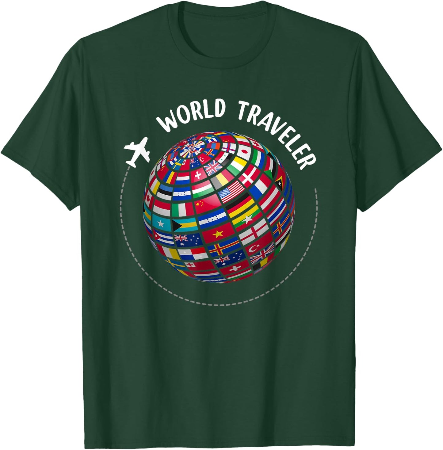 World Traveler Map, World Flags Traveler, Countries Map T-Shirt - T-Shirt | Forest