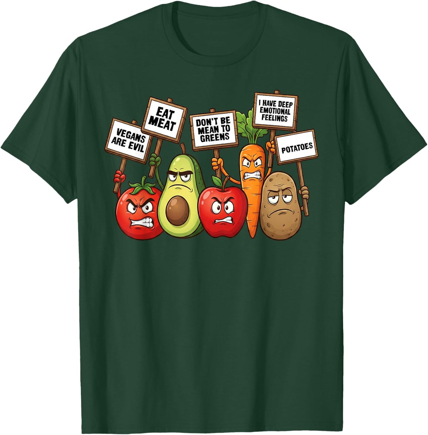 Cute Vegetable Art Men Women Fruit Veggie Vegan Gardening T-Shirt - T-Shirt | Forest