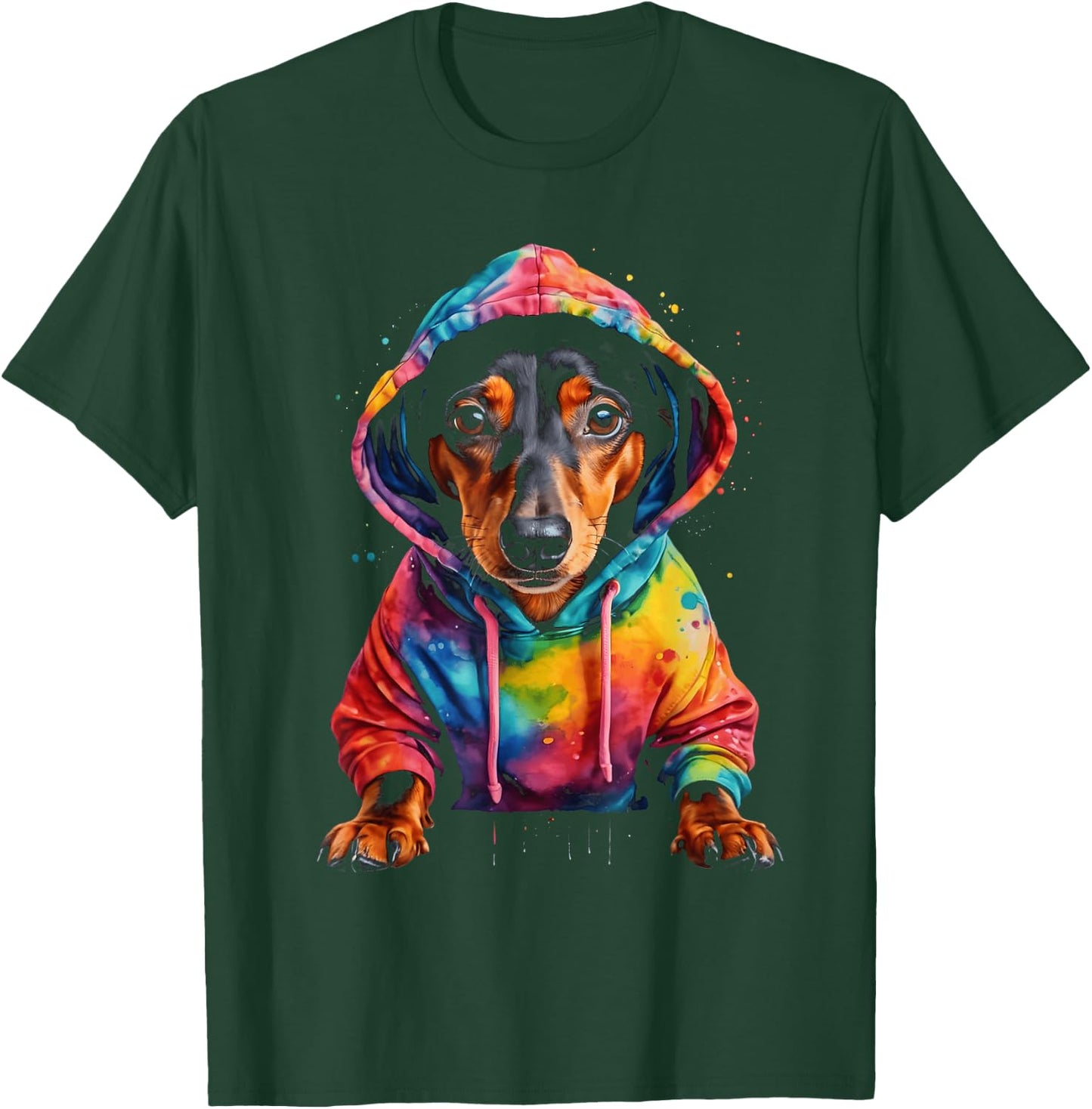 Dachshund Weenie Wiener Weiner Dog Funny Art Graphic Men Women Kids T-Shirt - T-Shirt | Forest