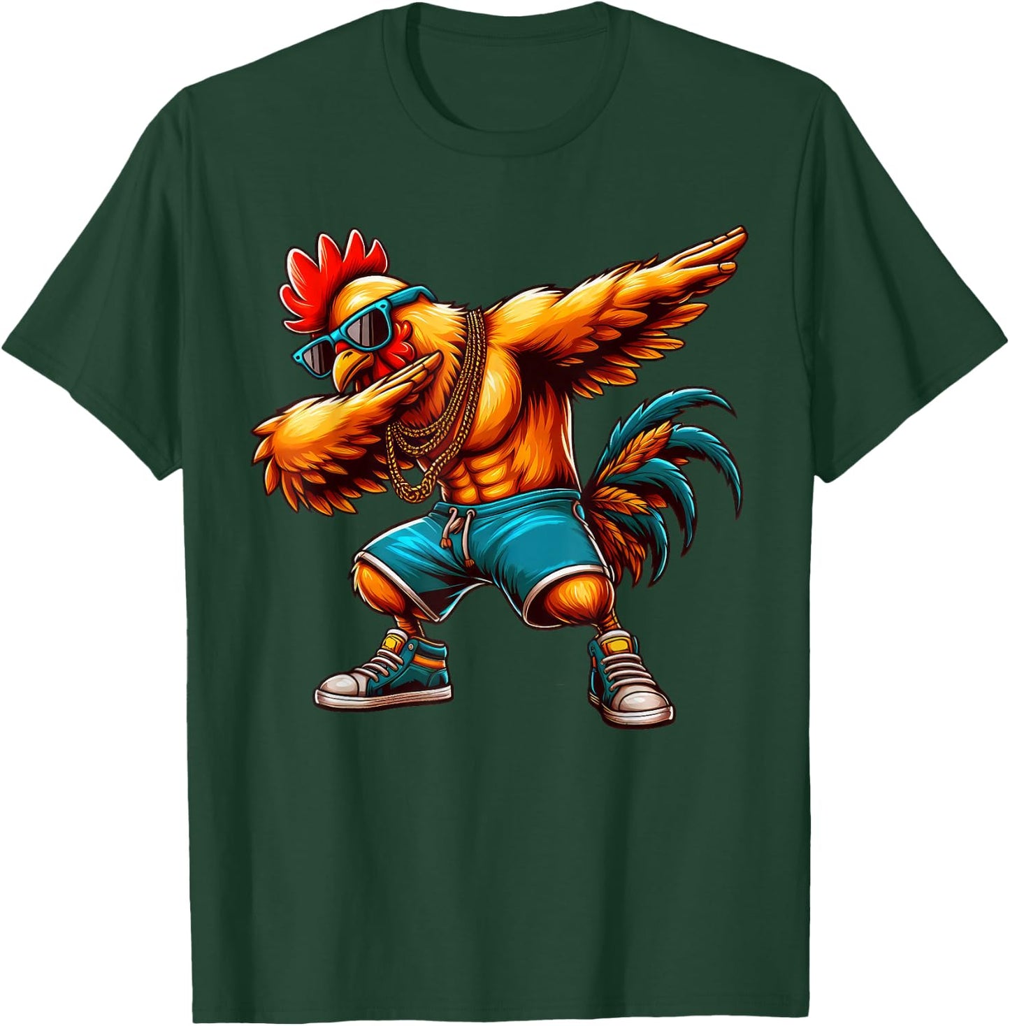 Dabbing Rooster Funny Rooster Dab Dance Boys Girls Kids T-Shirt - T-Shirt | Forest